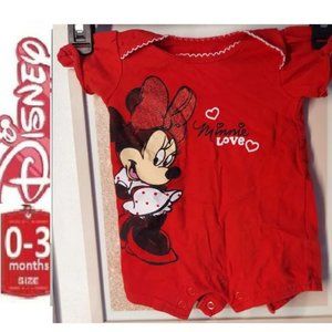 🎁 10/$25- Disney Minnie romper,  size 0-3 months